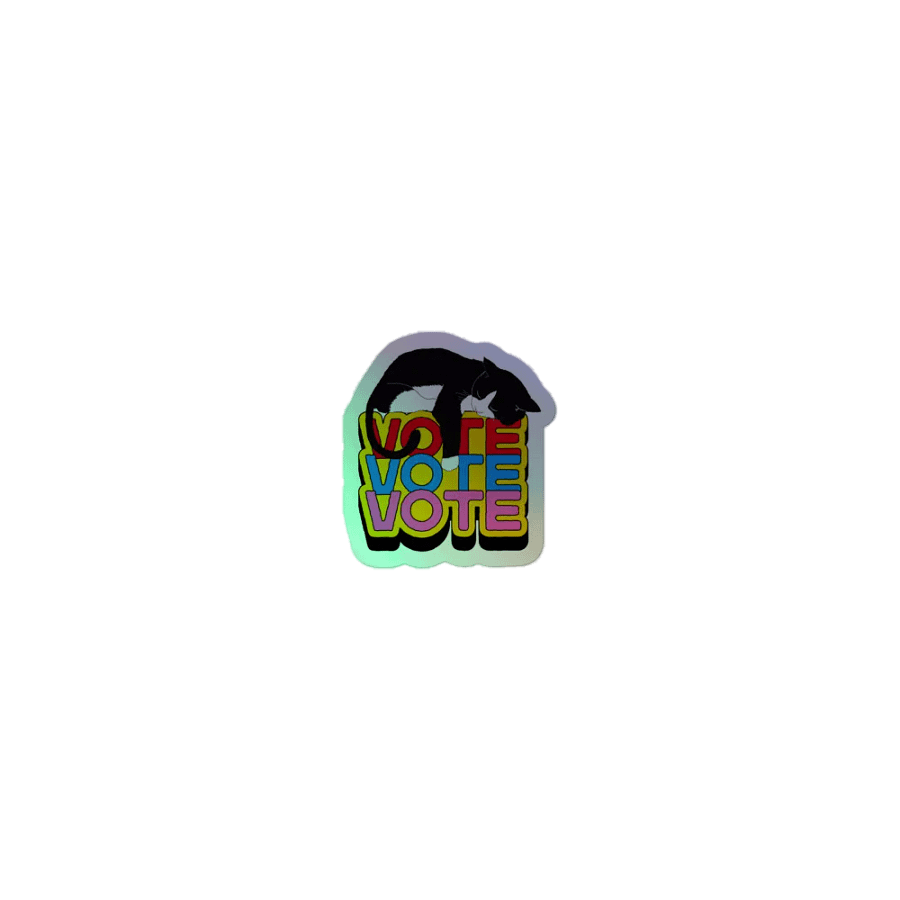 Vote Cat Slumbering Holographic Sticker product image (1)