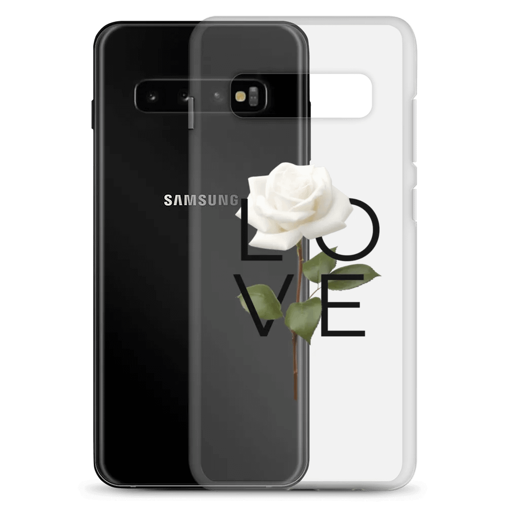 'LOVE' White Rose Samsung® Clear Case product image (8)
