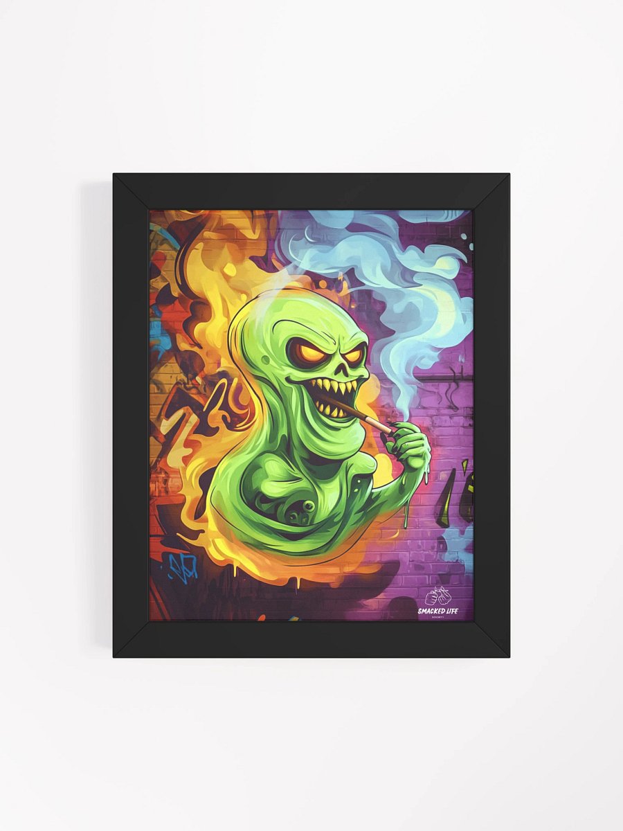 Smoked Out Spirit” Framed Ghost Poster – Bold Stoner Wall Art for Homes, Mancaves, Dispensaries & Lounges product image (24)