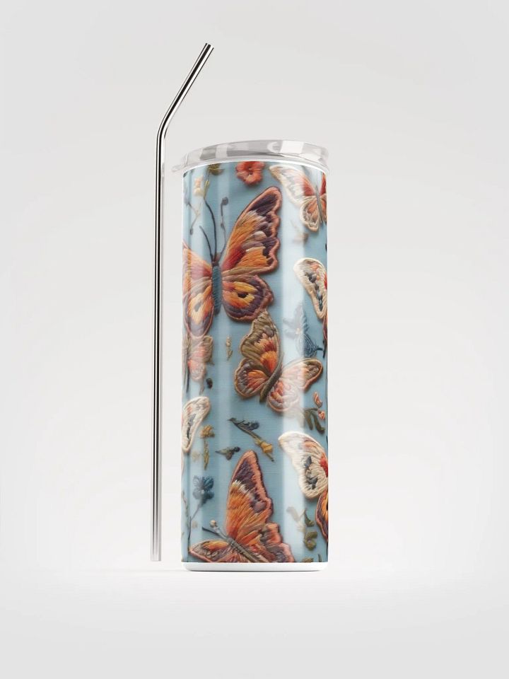 Elevate Every Sip with our Romantic Butterfly Embroidered Steel Tumbler! 🦋 product image (1)