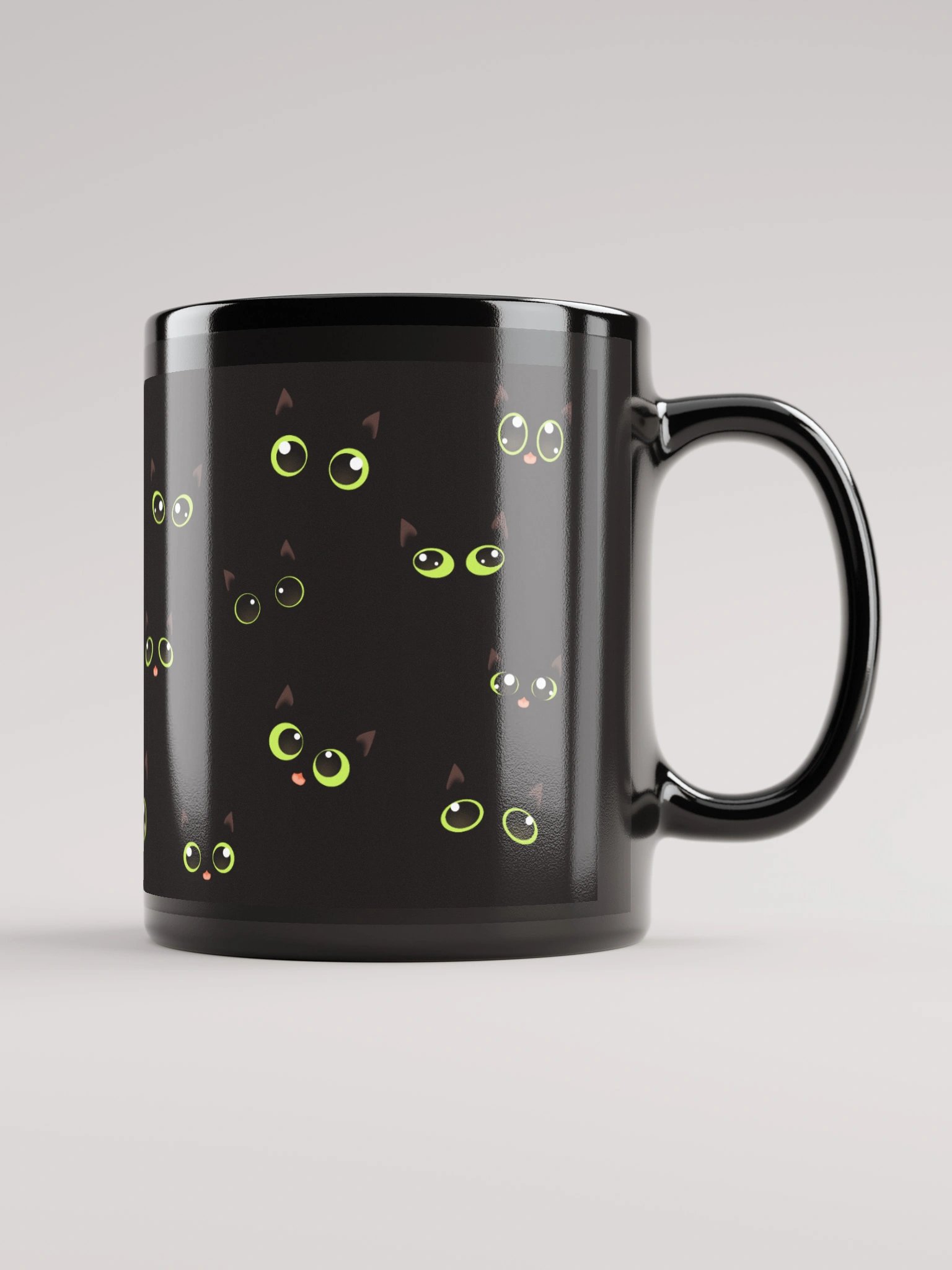 Black Cat Faces (Green Eyes) Mug product image (1)