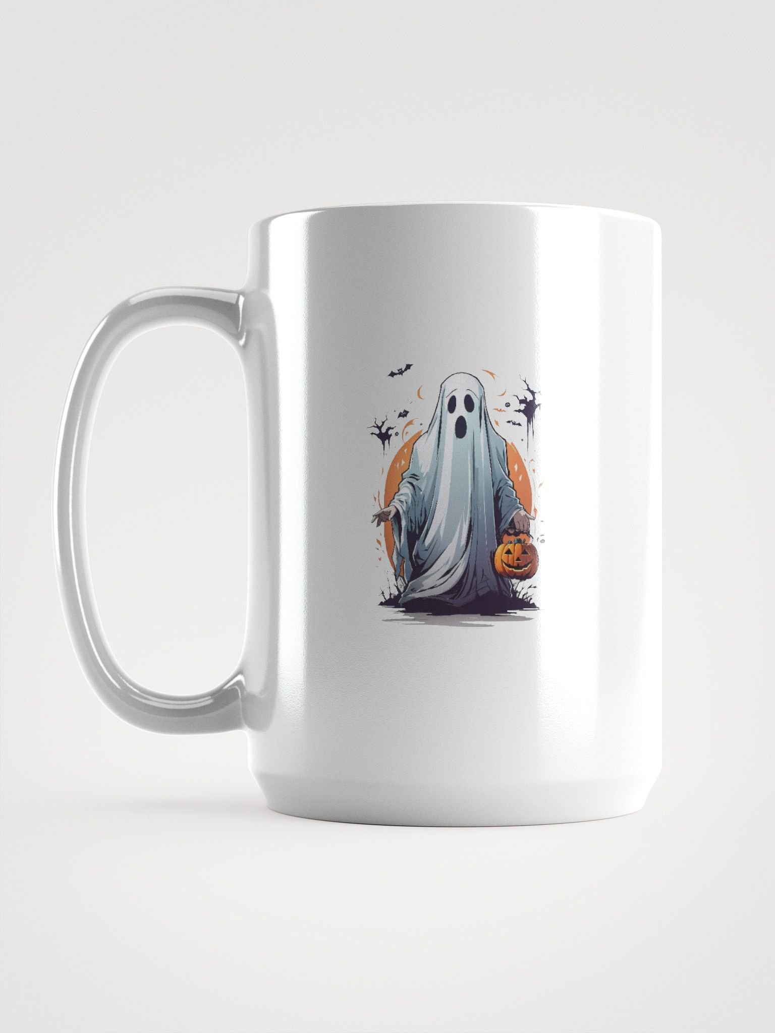 Spooky Ghost Coffee Mug – Halloween Ghost with Pumpkin Trick-or-Treat Cup product image (1)