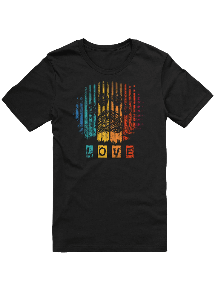 Retro 90s Grunge Cat Paw Print Love T-Shirt - Feline Lover Gift product image (1)