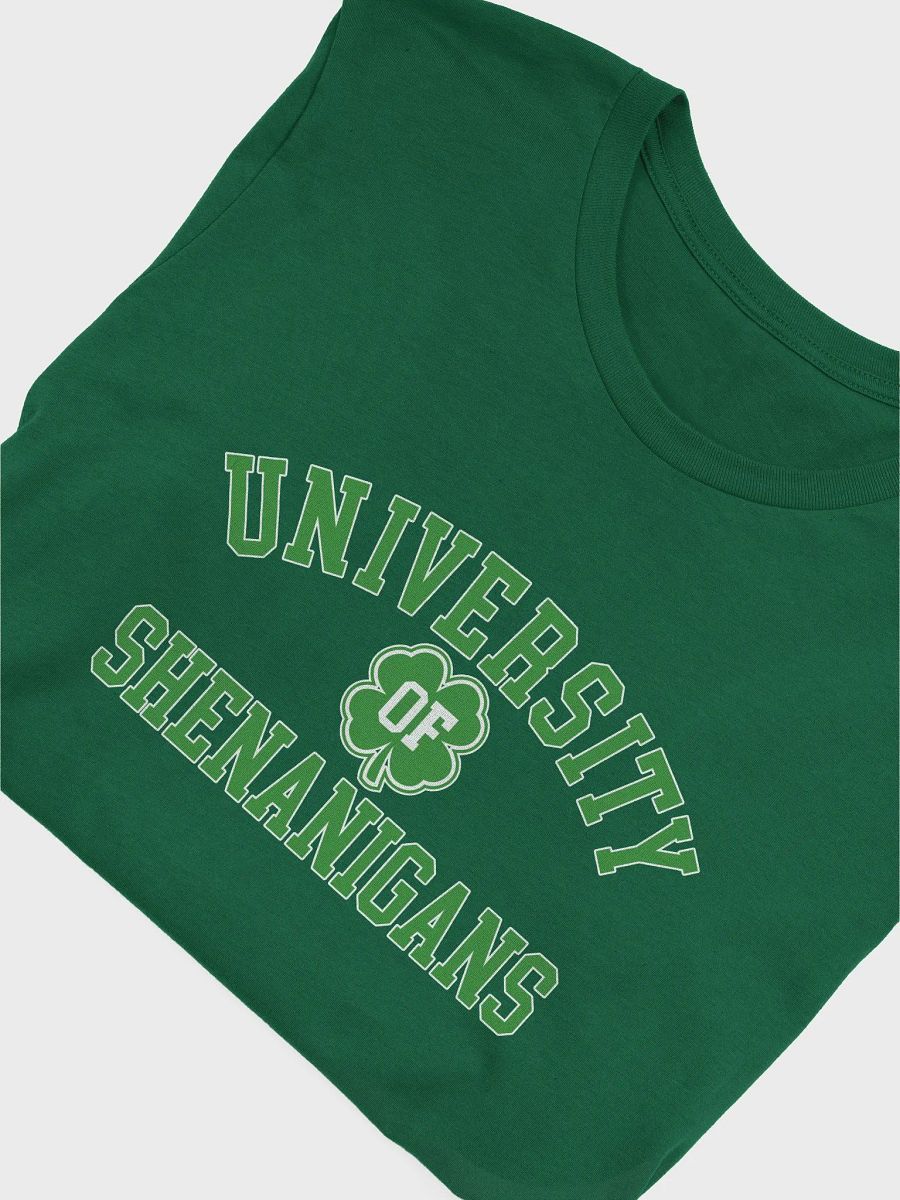 University of Shenanigans ☘️ Supersoft T-shirt with Vintage-Feel Print product image (3)