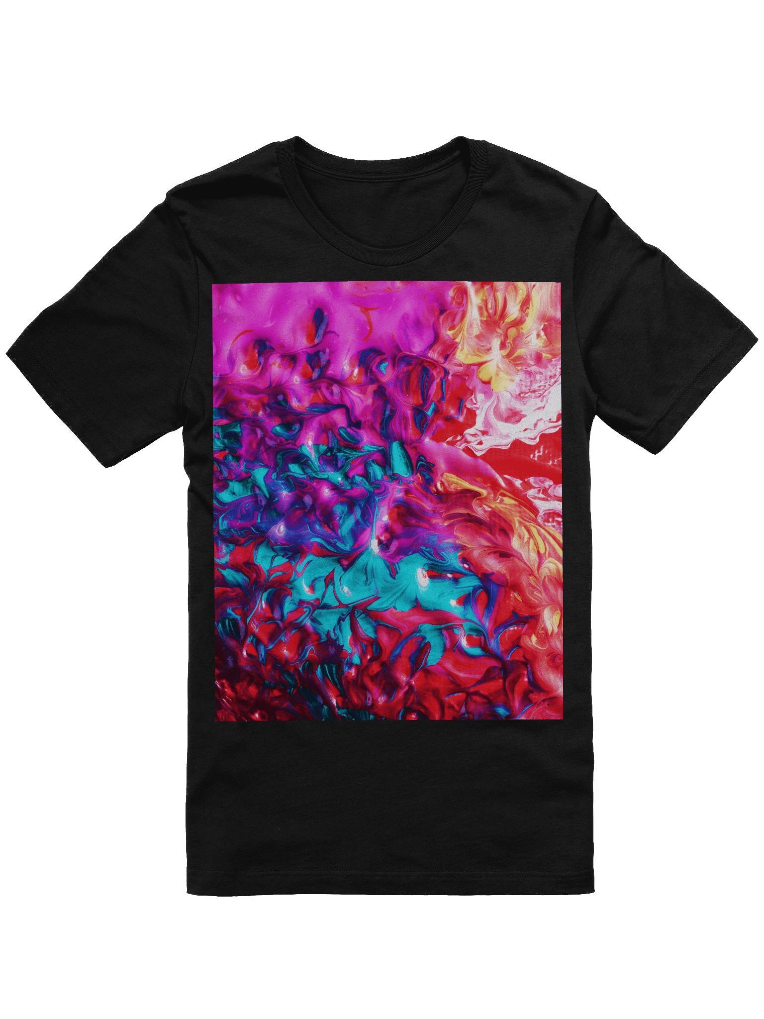 Neon Abstract T-Shirt Vibrant Psychedelic Fluid Acrylic Swirl product image (1)