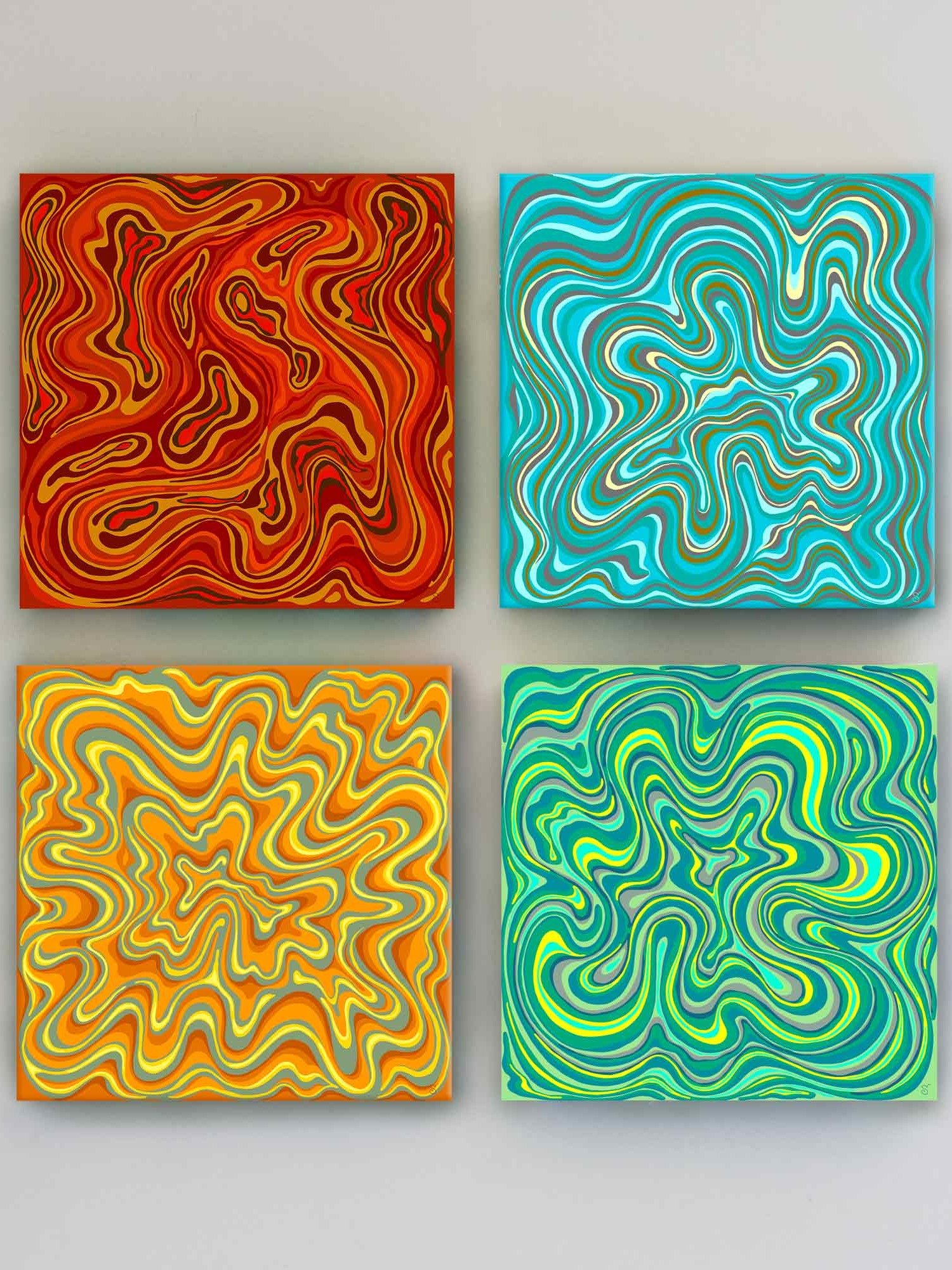 Psychedelic Canvas - Swirling Abstract Art - Stone No. 7 product image (110)