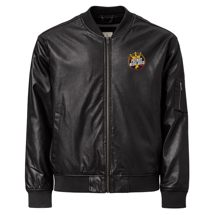 Crowned Patriot Nedo Brand Faux Leather Bomber Jacket product image (1)