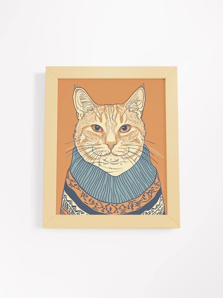 Cute Cat in Sweater Framed Poster product image (1)