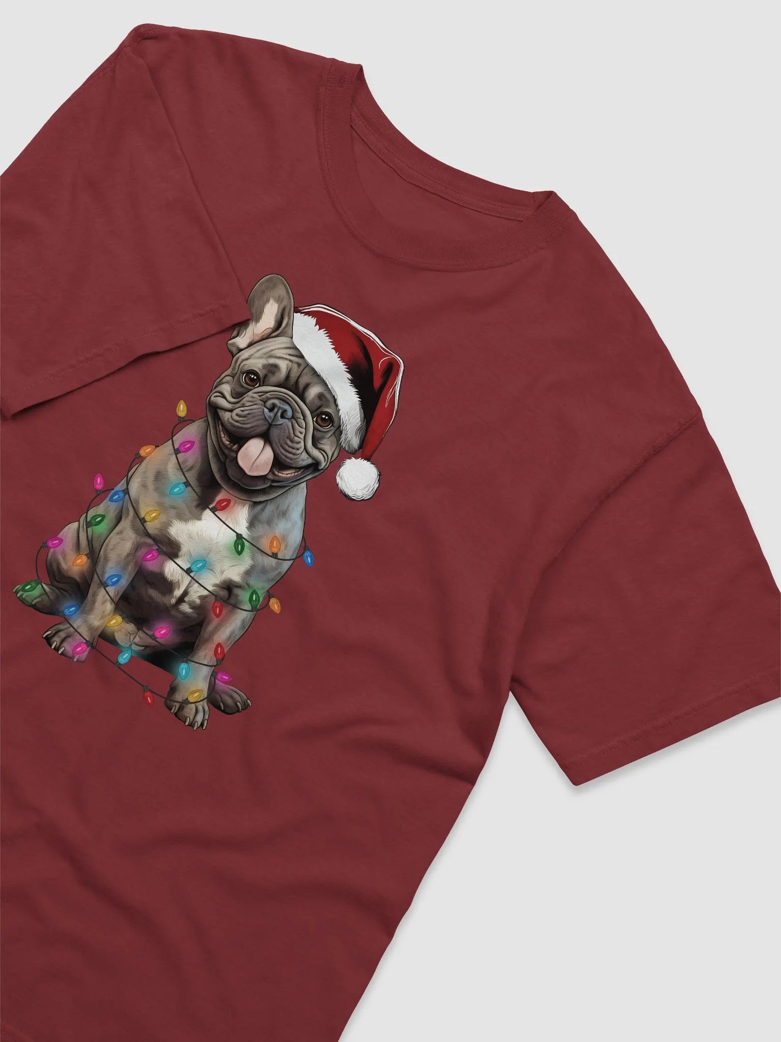 Funny French Bulldog(Brindle) Christmas T-Shirt for Frenchie Paw-rents product image (11)