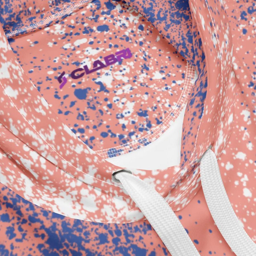 Coral & Blue Speckled Hoodie – Soft, Sporty & Eco-Friendly product image (4)