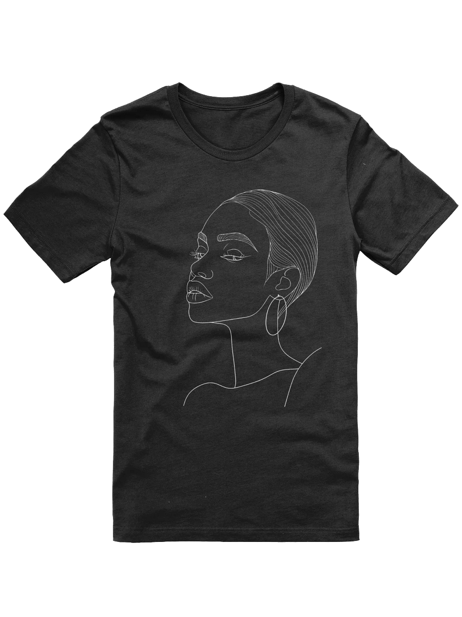 Profile Shaved Black Woman Line Drawing T-Shirt product image (3)