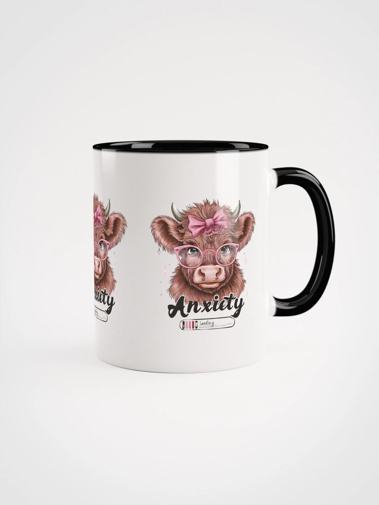 Anxiety Loading Coffee Mug – Funny Heifer Cow Design – Humorous Animal Lover Gift product image (1)