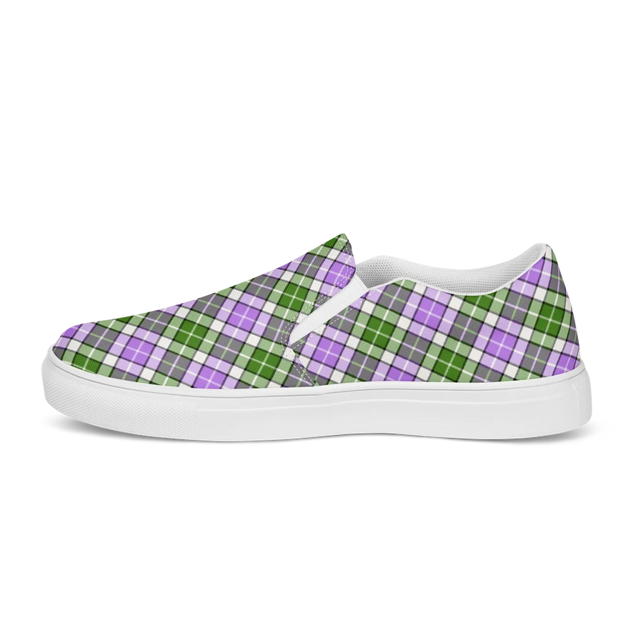 Lavender and Green Plaid Women's Slip-On Shoes product image (6)