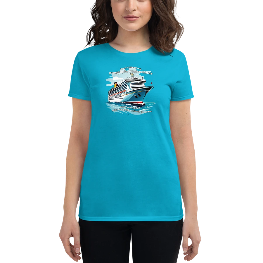 Mona Littlemore's Pineapple Cruise Lines Women's blue as the sea T-shirt product image (1)