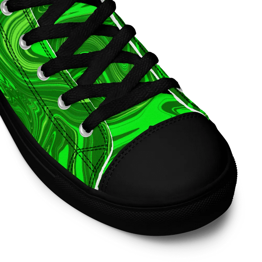 Women's High Top Canvas Shoes - Different Shades of Green Digital Fluid Art product image (3)