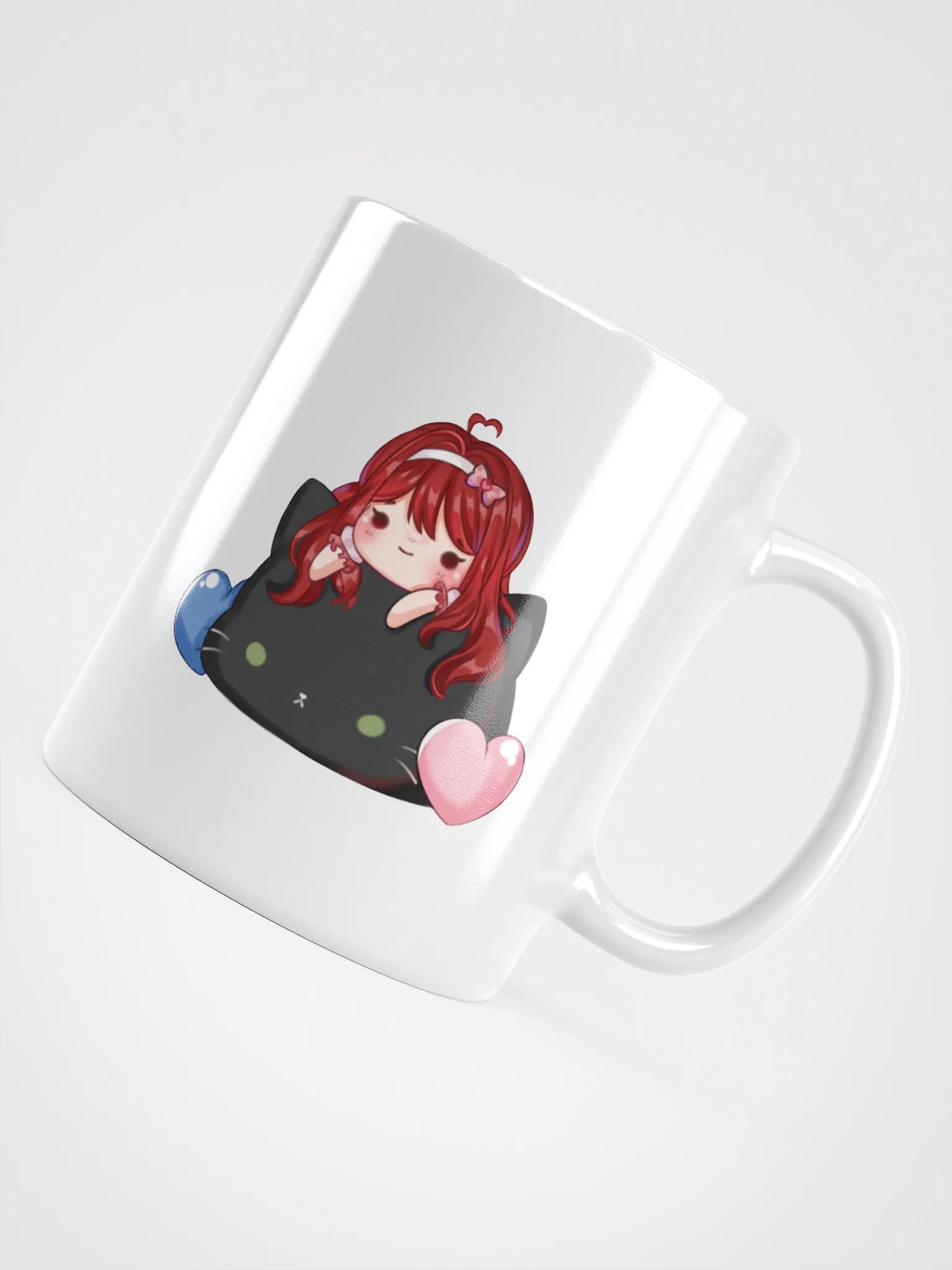 Blue & Pink Heart Cat Mug product image (4)