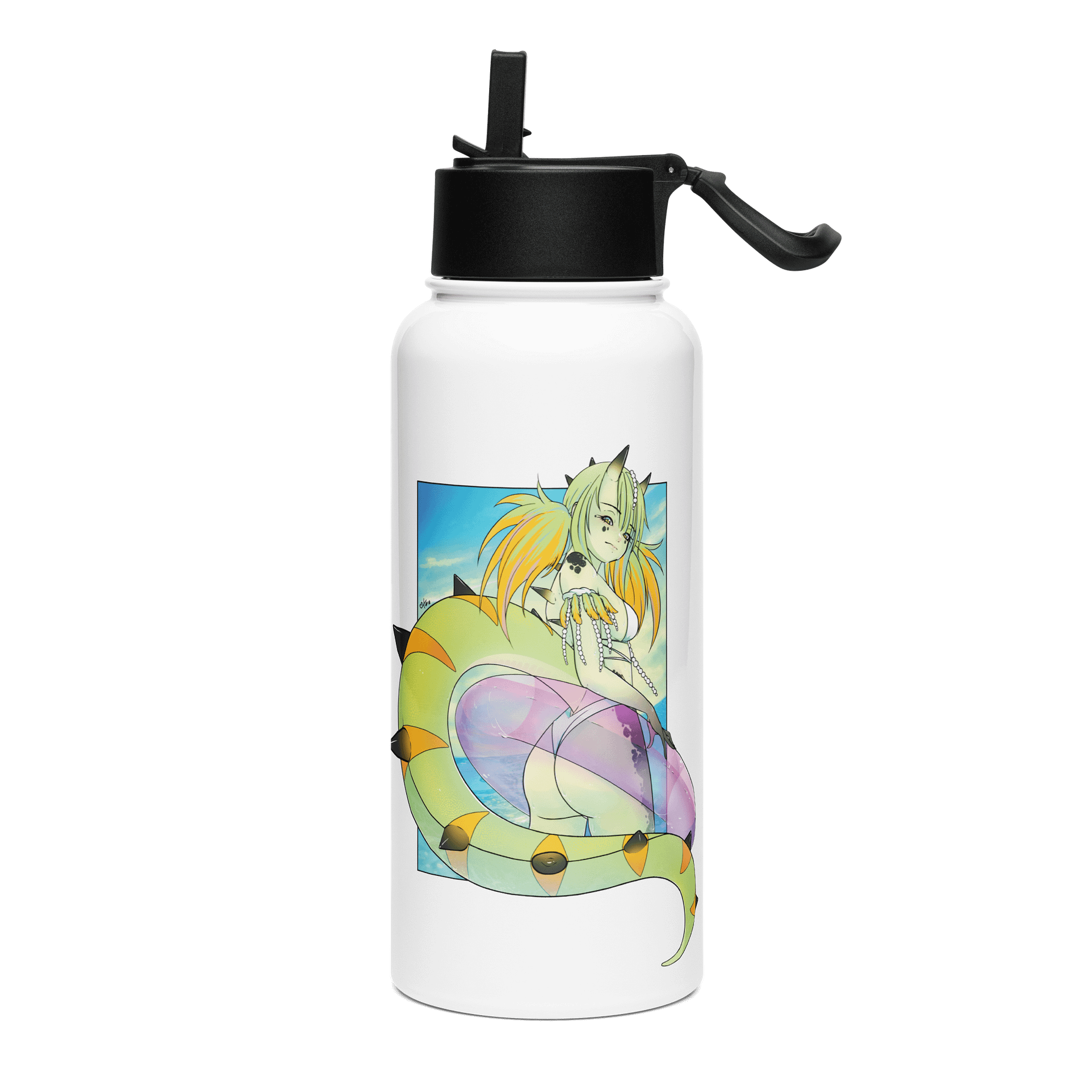 Hot Dino Girl Summer Water Bottle product image (1)