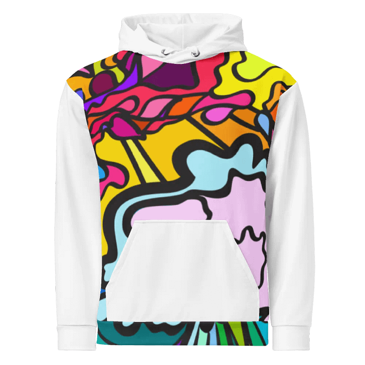 Vibrant Abstract Expressions Unisex Hoodie - Wave at Sunset product image (1)