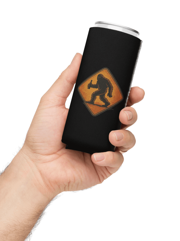 Bigfoot with Beer Crossing – Retro Sasquatch Drinking Coozie product image (7)