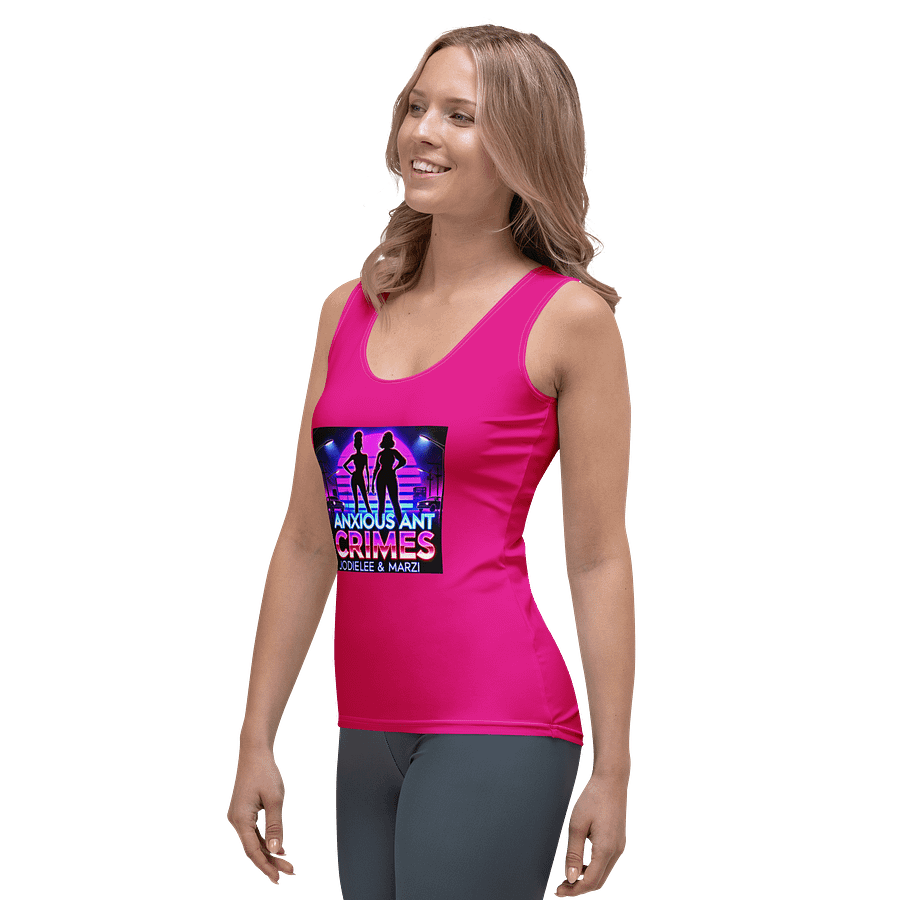 NEON NIGHTS SYNTHWAVE COUSIN TANK PINK product image (2)
