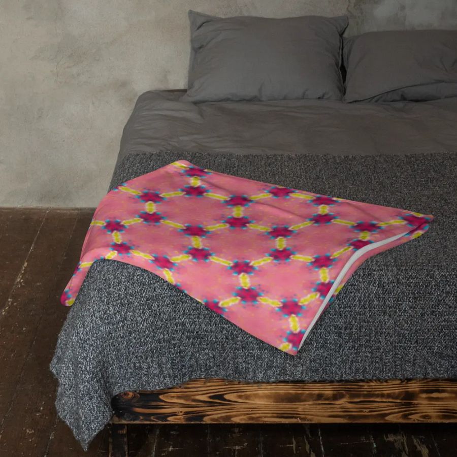 Pink Honeycomb Seamless Pattern Throw Blanket product image (11)