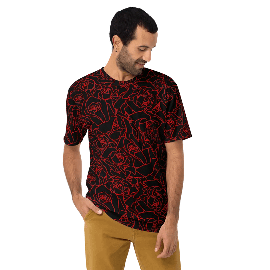 Loads of Roses · black-red crew neck t-shirt product image (3)