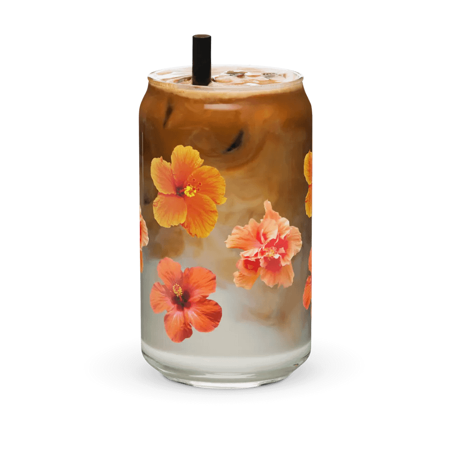 Orange Hibiscus Can Glass product image (6)