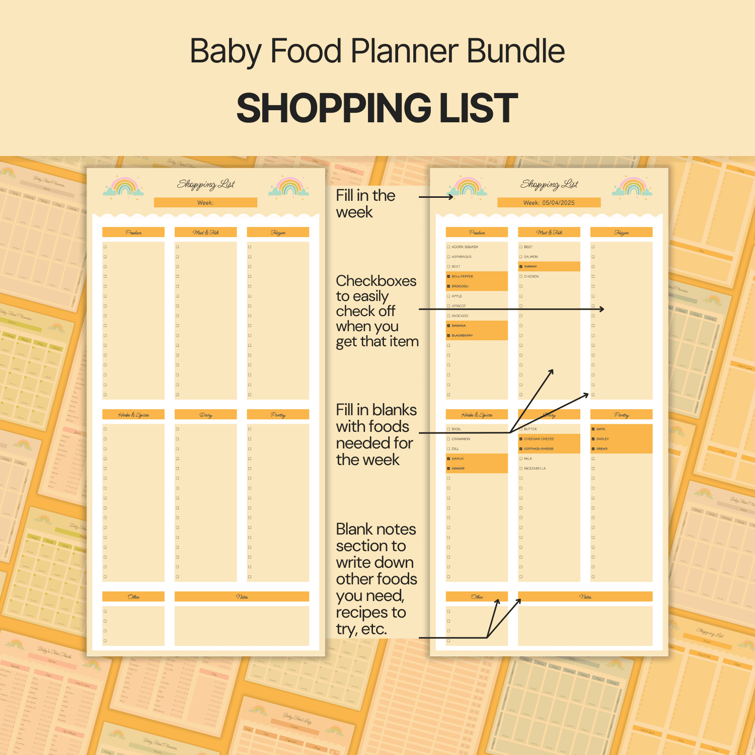 Baby Food Planner Bundle Google Sheets product image (5)