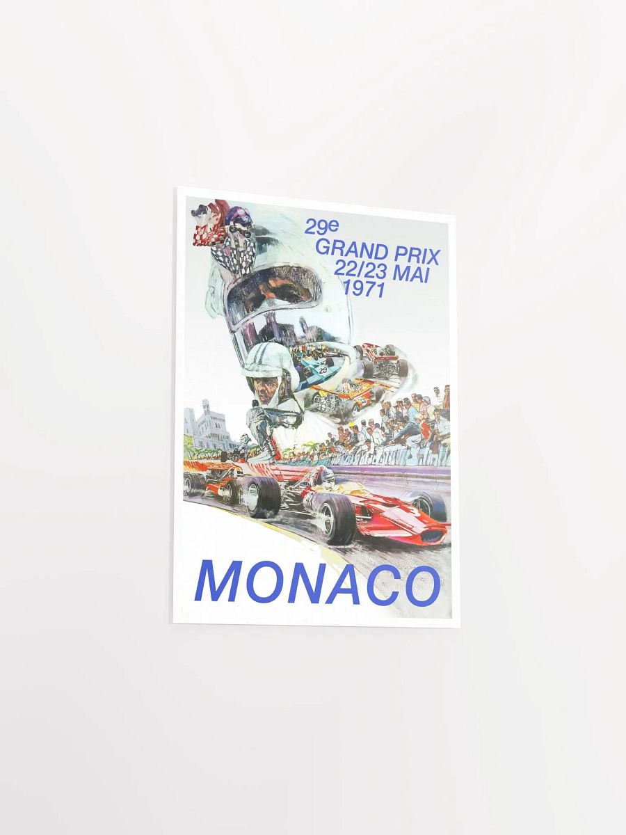 Monaco Vintage F1 Grand Prix, 1971 poster — Vintage Formula 1 poster, Monaco Grand Prix poster, retro travel poster product image (8)