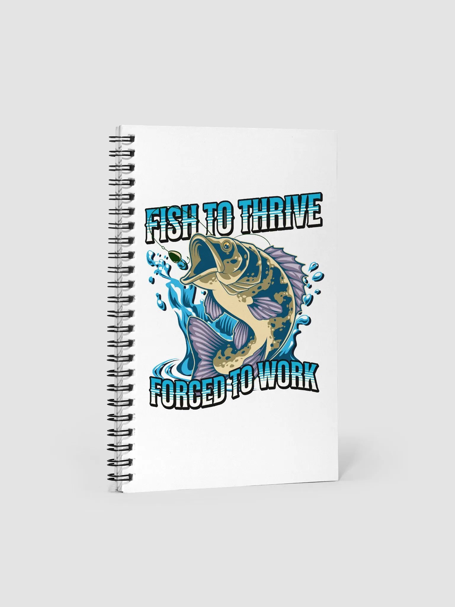 Fish To Thrive Forced To Work Leaping Spiral Notebook product image (1)