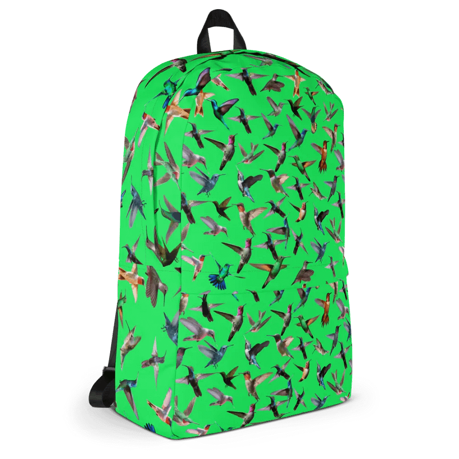 vibrant green hummingbird Backpack for the young at heart product image (5)