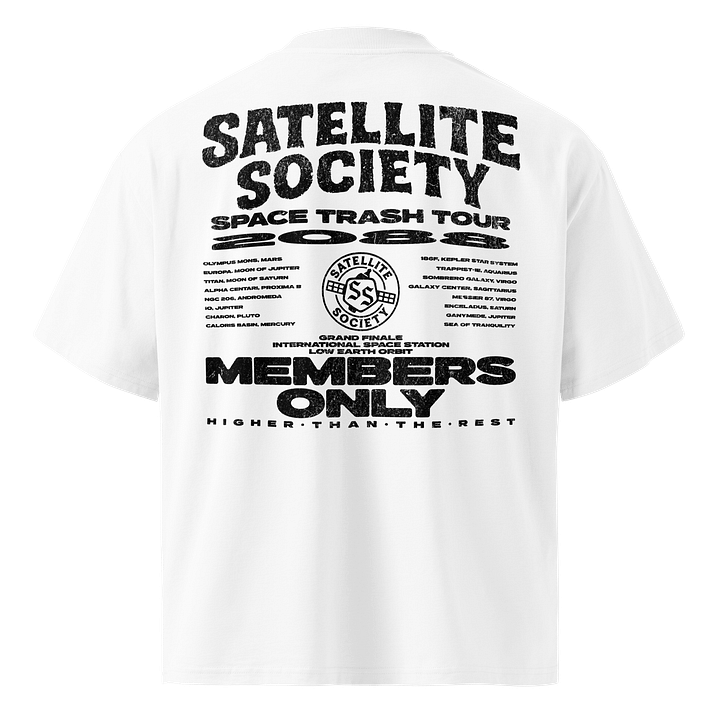 Satellite Society Members Only Organic T-Shirt (Monochrome) product image (8)