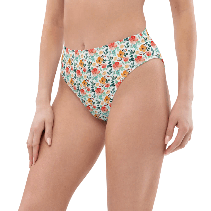 Watercolour Floral Pattern High Waisted Bikini Bottom - V4 product image (1)