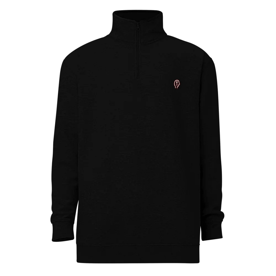 EXCLAIMING MENTALLY (burgundy and white design) embroidered quarter zip product image (2)
