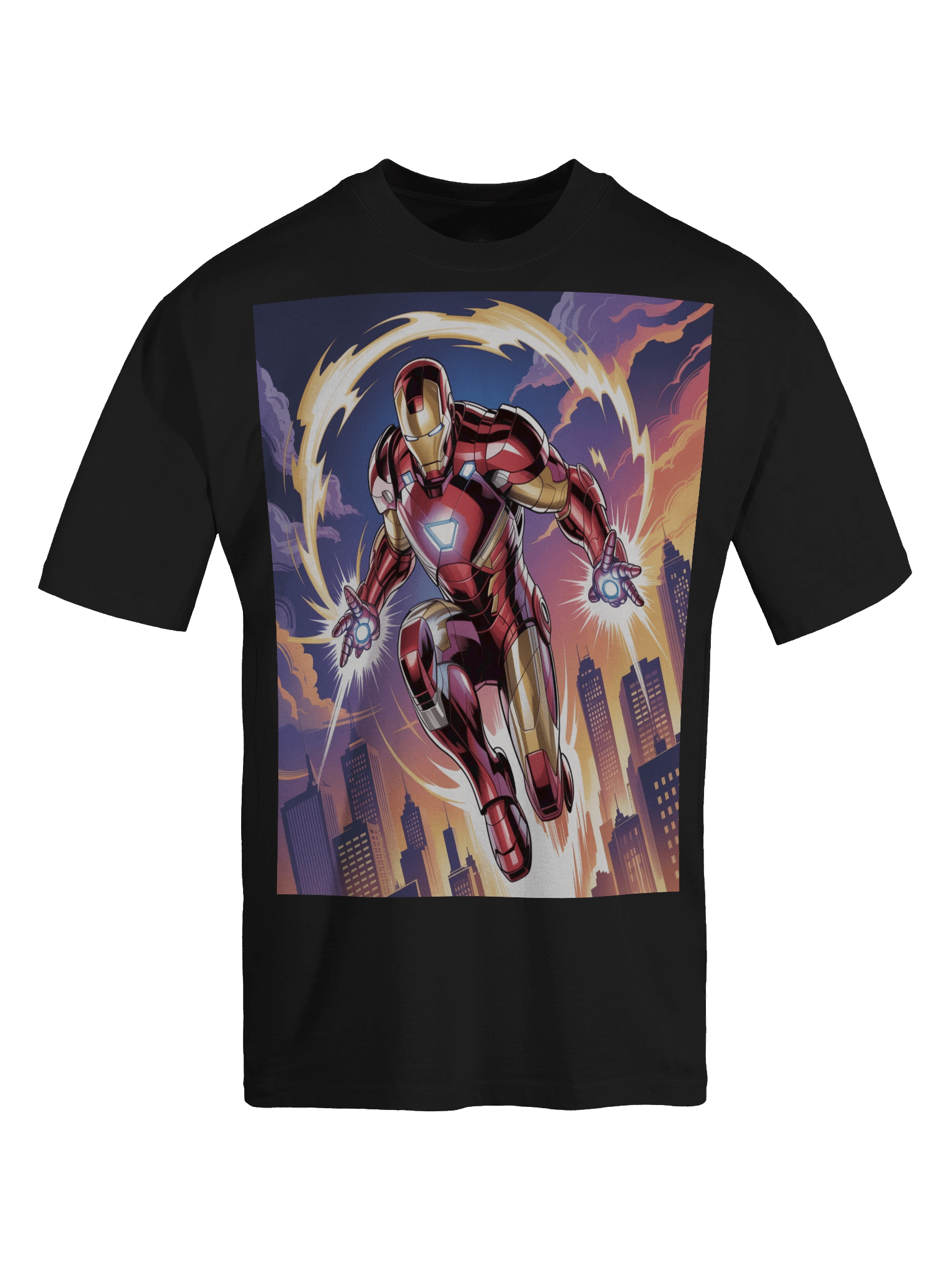 Radiant Vortex: Iron Man Oversized Faded T-Shirt product image (1)