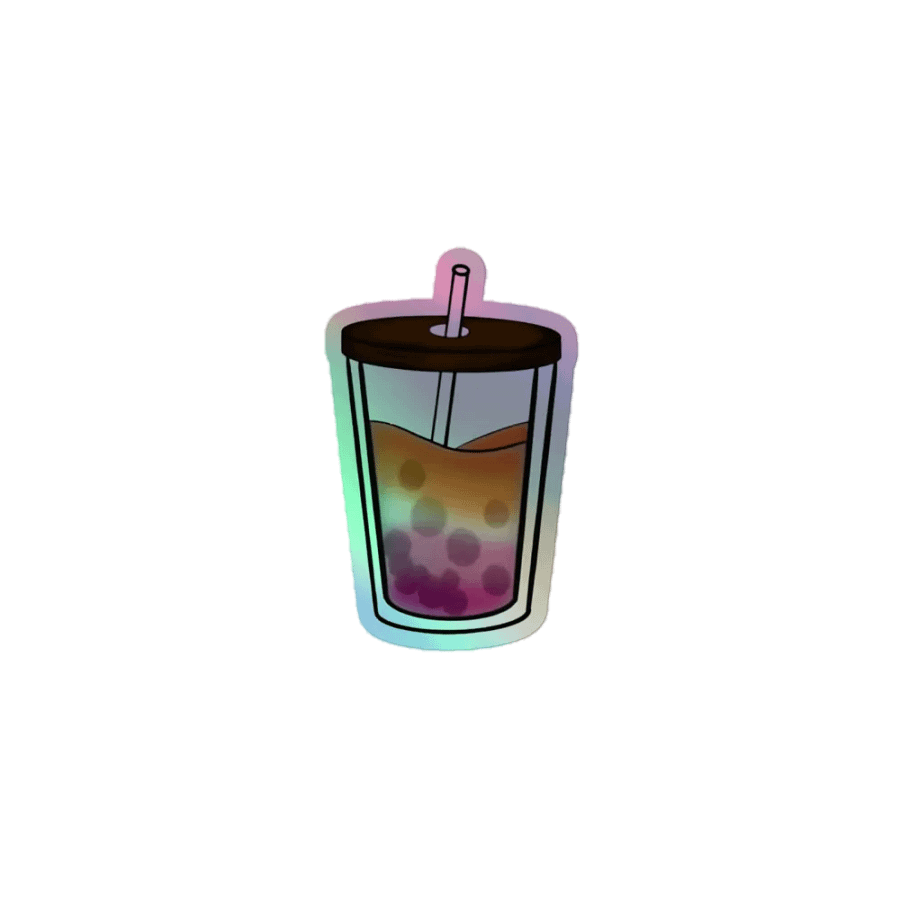 Bubbly Boba Tea Lesbian Pride Holographic Sticker Pack product image (6)