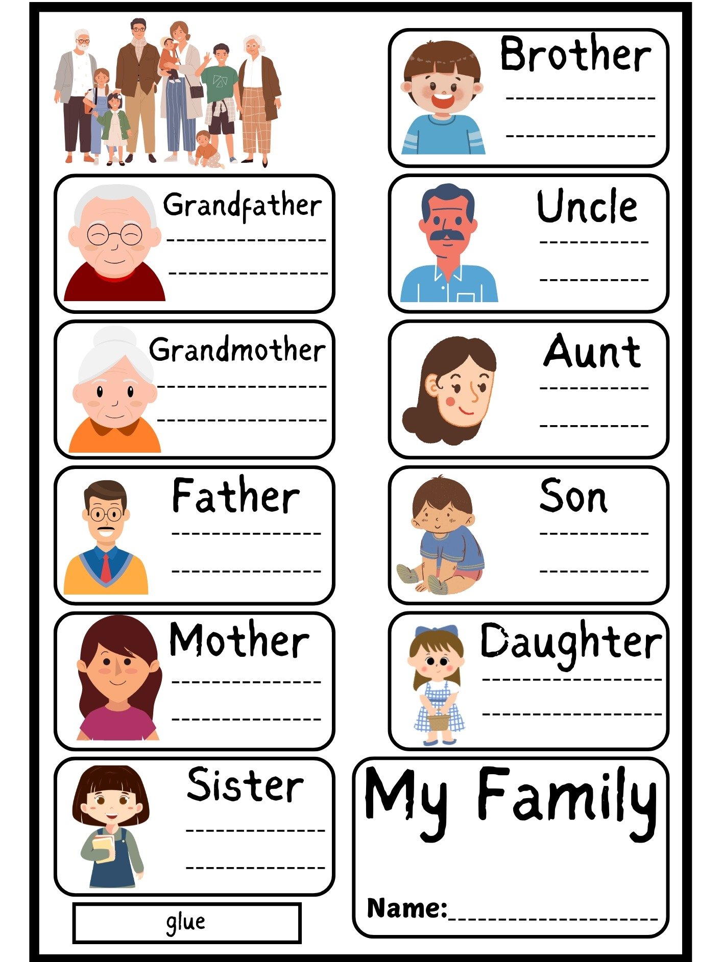 My Family for Preschool Worksheets PDF product image (2)