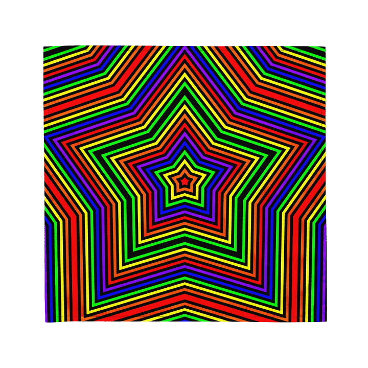 Rainbow Star Illusion Bandana, Psychedelic Colorful Queer Accessory product image (1)