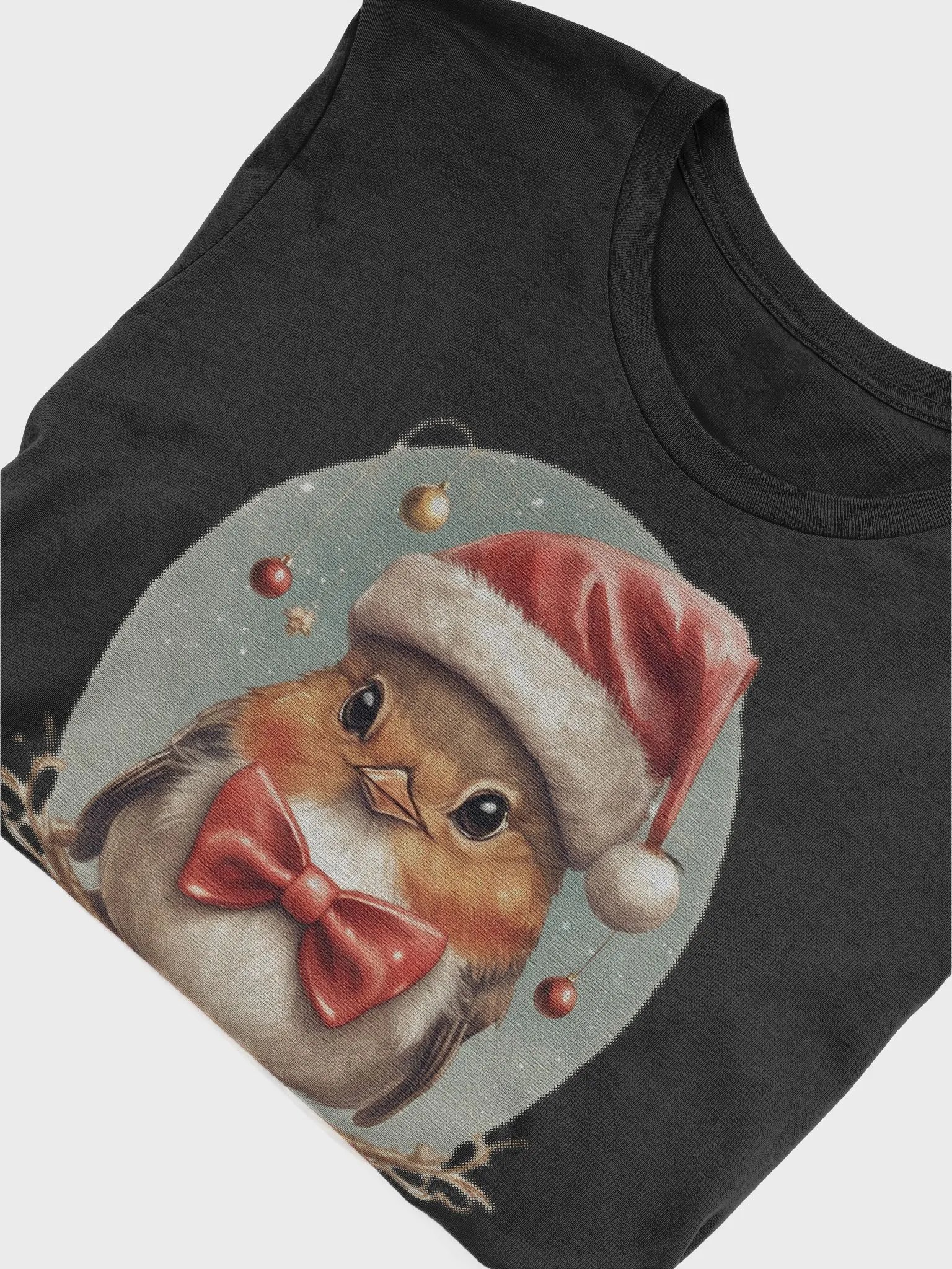 Cute little robin wearing a santa hat Supersoft T-Shirt product image (5)