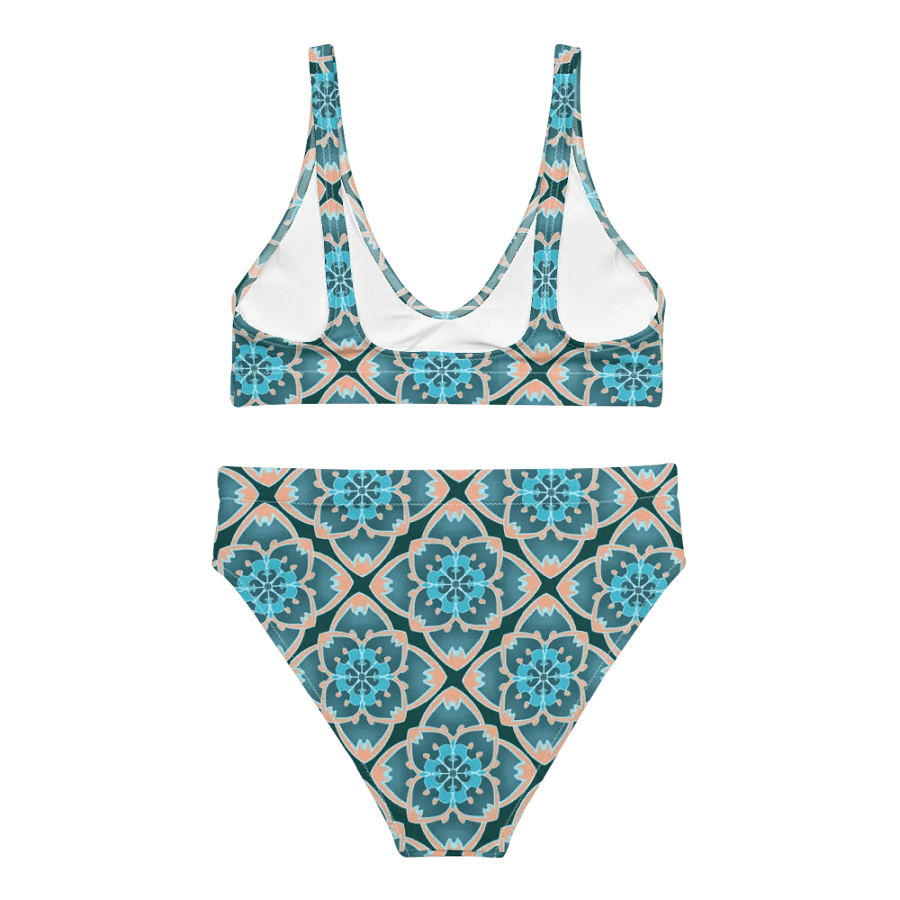 Beautiful Green Pillow Pattern High Waisted Bikini product image (5)