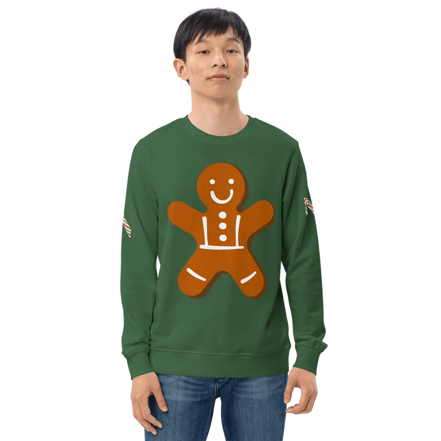 Smiley Gingerbread Man Organic Sweatshirt product image (3)