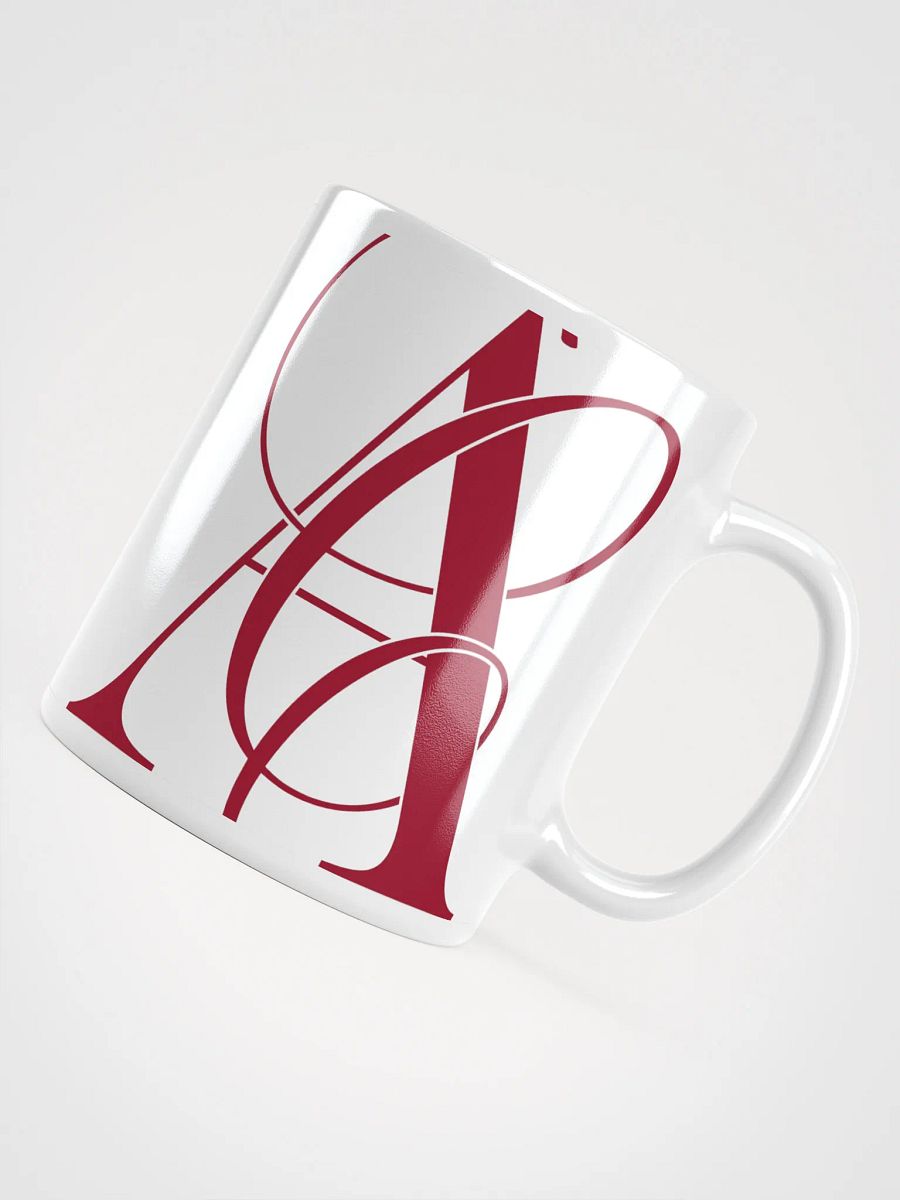 Elegant A Calligraphy White Glossy Mug (Maroon) product image (4)