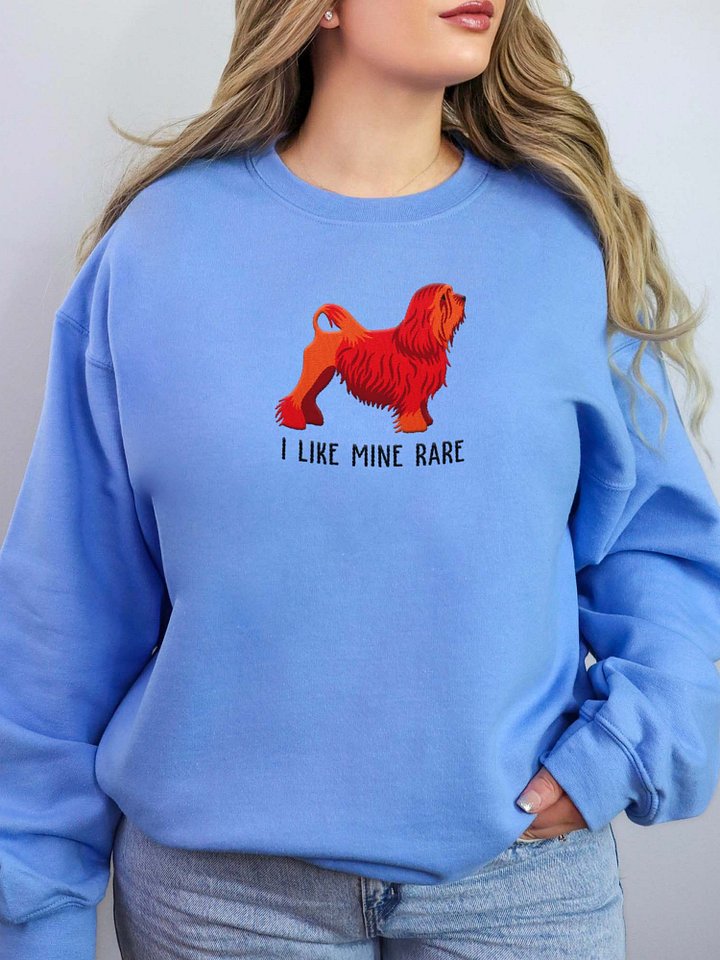 I Like Mine Rare Sweatshirt (Embroidered) of a Löwchen(Red) product image (2)