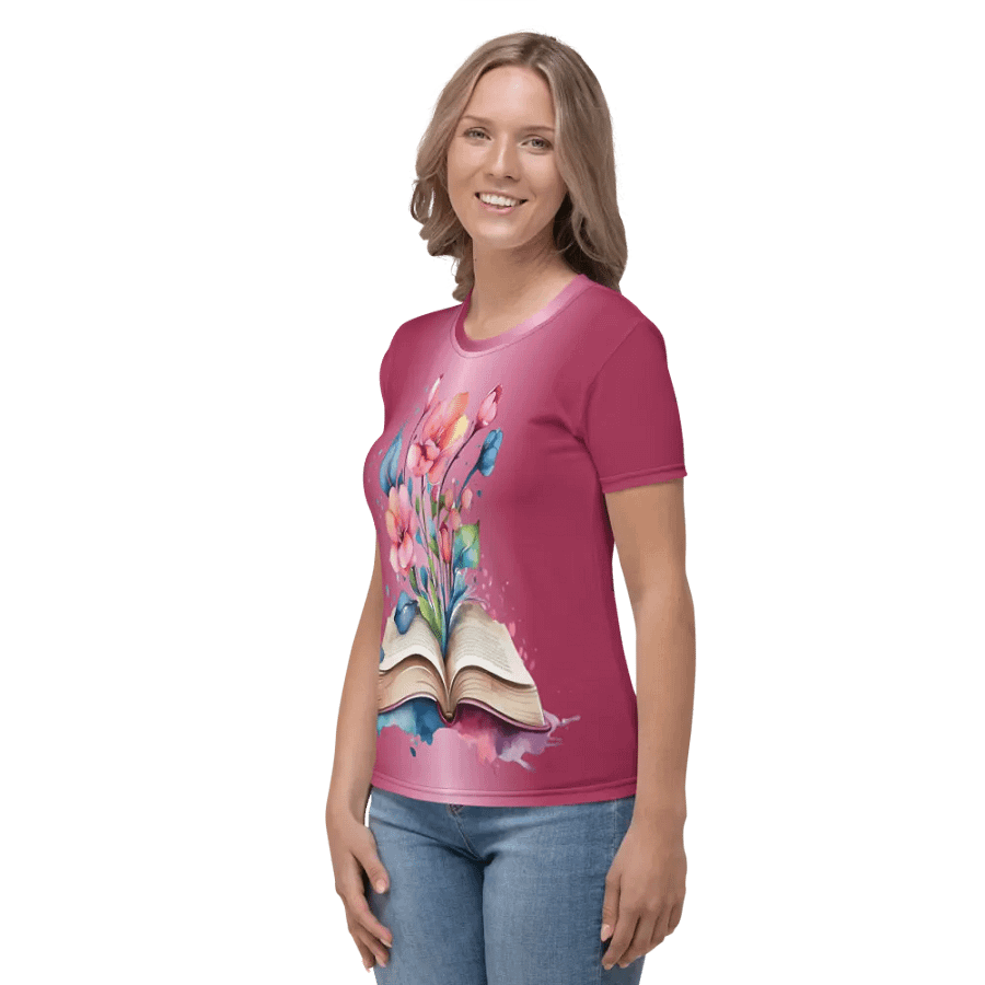 Floral Book All Over Print T-shirt product image (4)