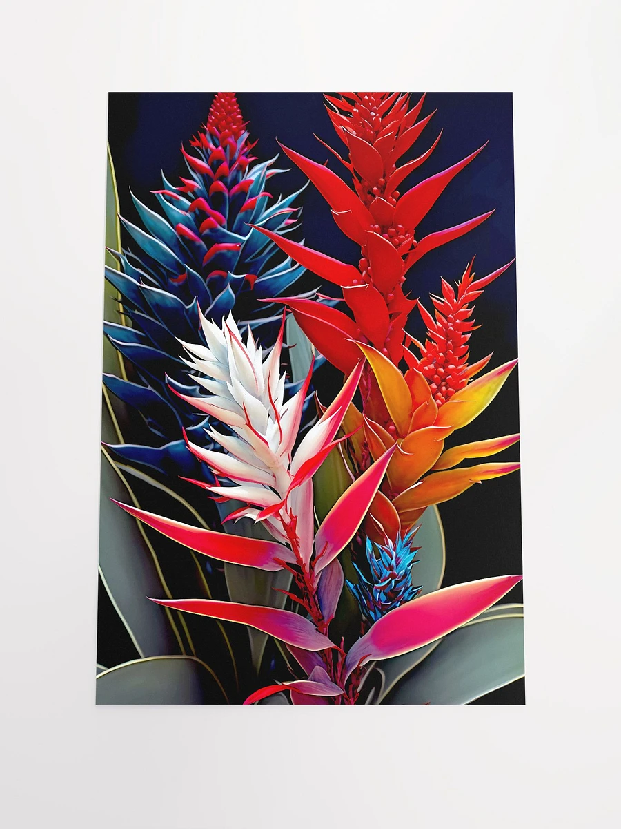 Radiant Aechmea Blooms - Exotic Bromeliad Flower Matte Poster Art product image (3)