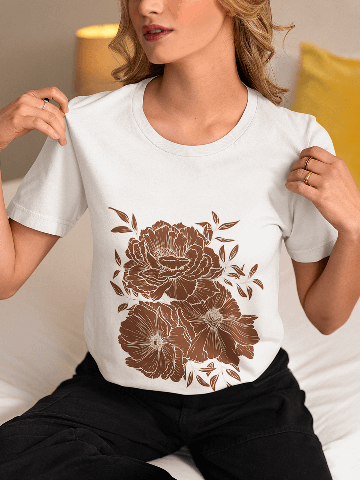 Botanical Beauty Brown Floral T-Shirt product image (1)