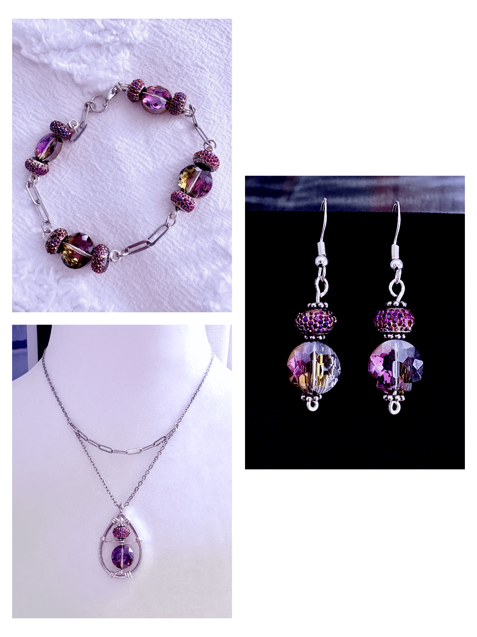 February | Amethyst-Esque Necklace, Bracelet and Earrings Set product image (1)