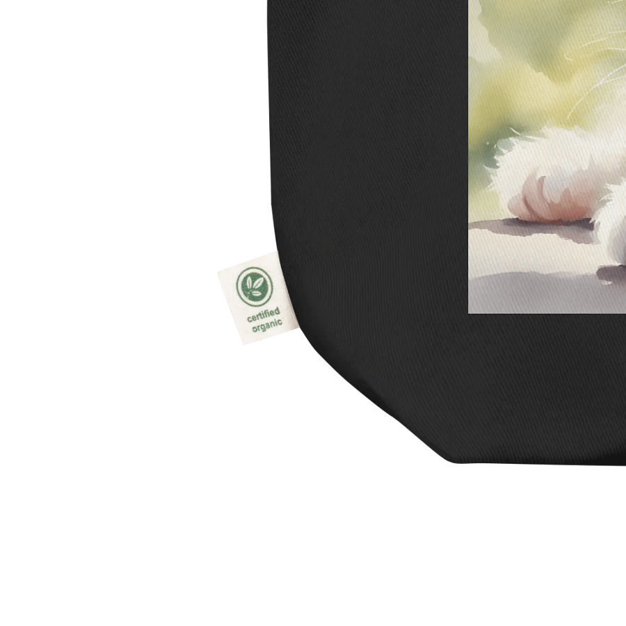 White Kitten, Organic Cotton Twill Tote Bag product image (4)