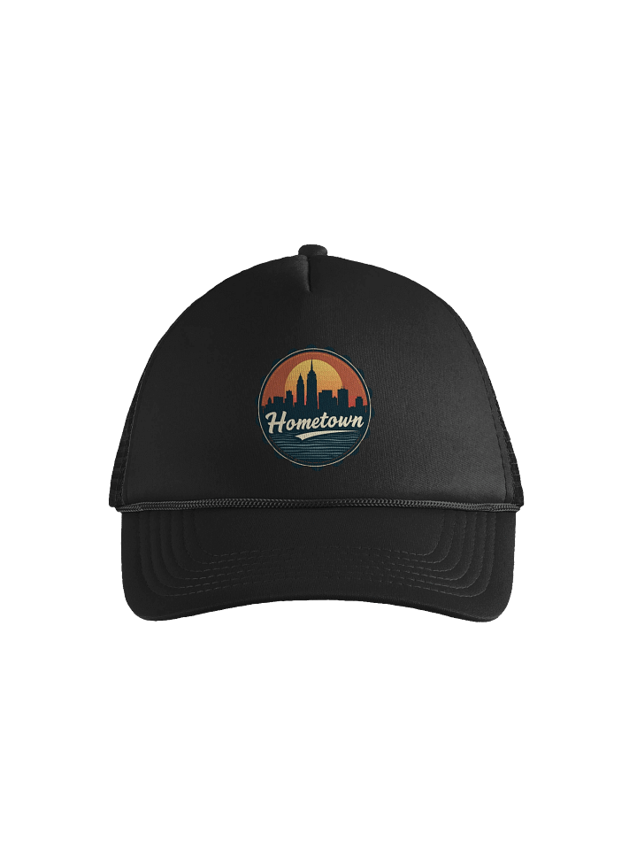 Hometown Vintage City Skyline Trucker Hat - Retro Urban Cityscape Snapback Cap - Mesh Back Hat product image (1)