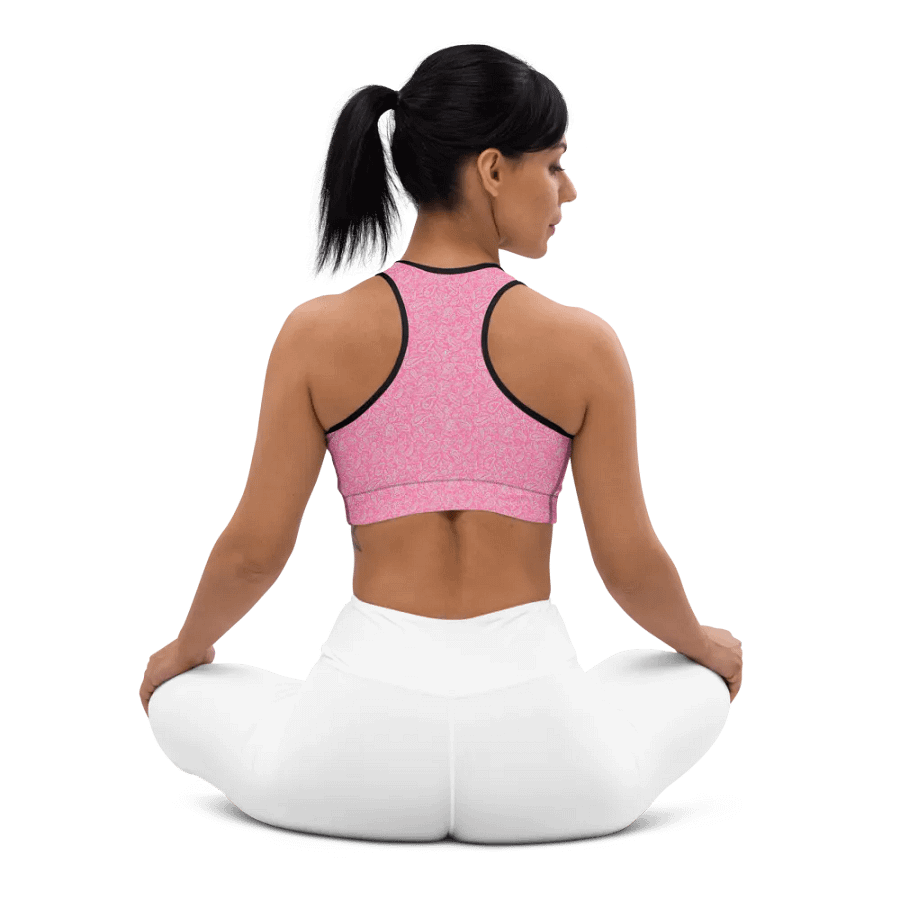 Pink All-Over Print Padded Sports Bra product image (10)